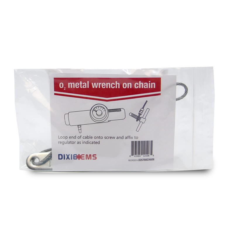 Dixie EMS 5080 Heavy Duty Metal Oxygen Cylinder Wrench/Key with