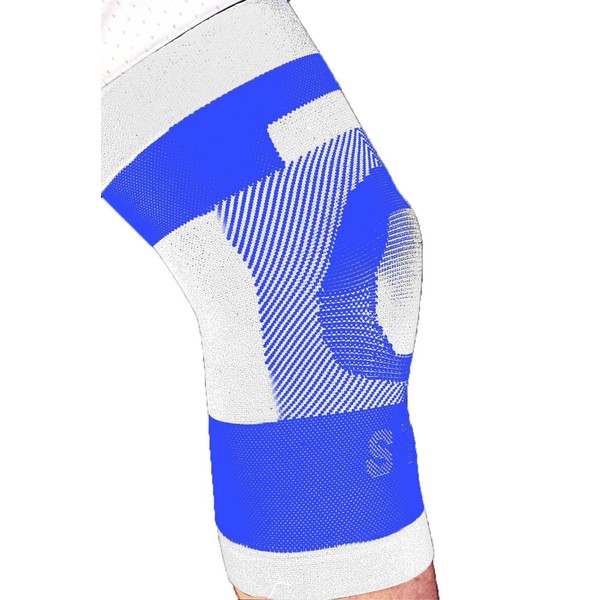 SafeTGard Multi-Compression Support Elastic Knee (Blue/White, Small)