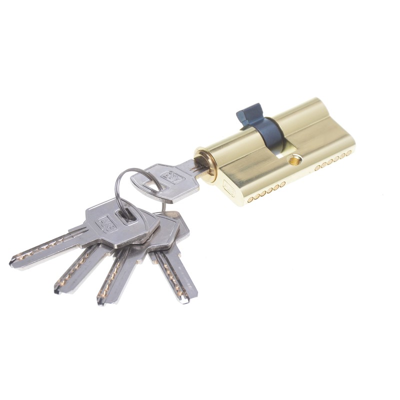Profile Cylinder 30/45 Brass with 5 Keys