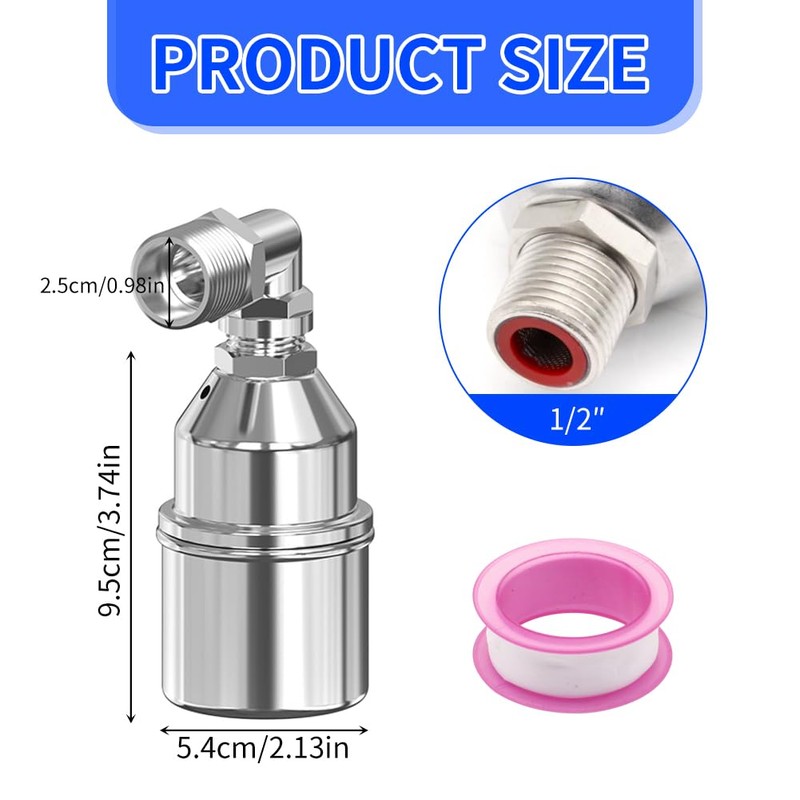 Automatic Water Level Control Float Valve 3/4 Inch, 304 Stainless