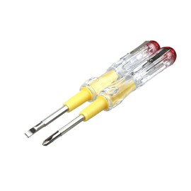 Fielect 2pcs Tester Screwdriver, Circuit Tester Pen Electric Contact Voltage Tester Dual Head Slot Phillips Screwdriver Detector 100-500V