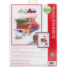 Dimensions 'Winter Ride' Counted Cross Stitch Kit, 14 Count Ivory Aida Cloth, 10'' x 14''