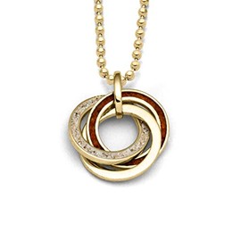 DUR Marina Pendant 2.0 Gold Plated 925 Sterling Silver Width 19mm P4120, Sterling Silver, No Gemstone
