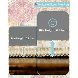 CAPALOCA 8x10 Rugs Moroccan Trellis Area Rugs Thickened Machine Washable Carpet with Non-Slip Backing for Living Room and Dinning Room Orange/Beige/Navy/Rose