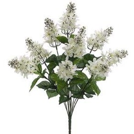Allstate Floral Silk Lilac Bush x 10 CR/White. 20.5" Tall