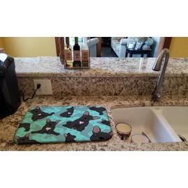 Caroline's Treasures MLM1002DDM Black French Bulldog Dish Drying Mat Absorbent Dish Drying Mat Pad for Kitchen Counter Dish Drainer Mat for Countertop, 14 x 21", Multicolor