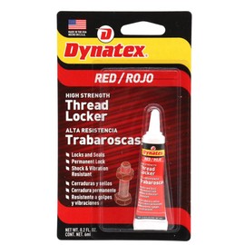 Dynatex 49451 Red High Strength Threadlocker, 6ml - Industrial Grade Lock Tight, Ideal for Nut and Bolt Assemblies, Resists Leakage, Shock, and Vibration - Red Locktight Thread Locker