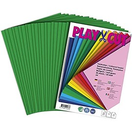 PLAY-CUT Photo Card A4 Set, Leaf Green (300 g/m²), 20 Sheets of DIN A4 Photo Cardboard, Colourful, Thick Photo Paper, Premium Printer Paper, Thick Thickness, Cardboard for Crafts, Printing