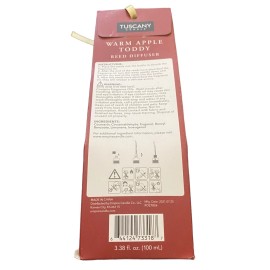 TUSCANY Candle REED DIFFUSER Warm Apple Toddy 100mL 3.38 oz + 8 Sticks Apple Pie