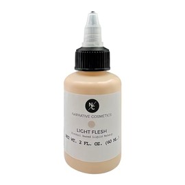 Narrative Cosmetics Flesh Tone Alcohol Airbrush Paints - 2 fl oz, Skin Safe, Quick Dry, Waterproof, Sweatproof, Transferproof Liquid Makeup for Tattoo Cover-Up, Bodypainting, FX Makeup - Light Flesh