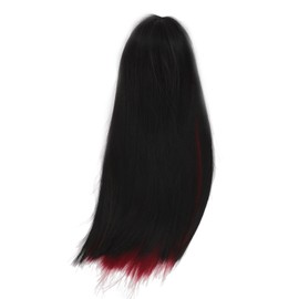Doll Long Straight Wigs Dual Color Simulation Soft High Temperature Fiber 1/4 Ball Joint Doll Wigs with Bangs Black Wine Red