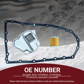 Kynren RE0F10A JF011E CVT Automatic Transmission Filter with Gasket Compatible with Mitsubishi Jeep Dodge Replacement Part Number: 317281XF02, 5191890AA, 2824A006,
