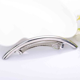 Vacaonio Silver Tube Bar Hairclip Barrette Polished Bar Hairclips Gold Metal Hair Clips French Geometric Bar Hair Barrette Tube Bar Ponytail Holder Hairclip Headclip Decorative Hair Accessories