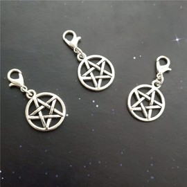 3pcs in Set Creative Pentagram Jewelry, Star Clip on Charm, for Making Jewelry Necklace and Bracelet, Witch Jewelry