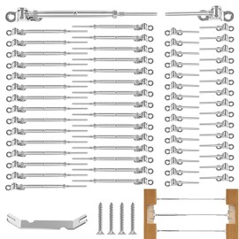 TooTaci 30 Pairs Cable Railing Hardware Kit - T316 Stainless Steel Swage Toggle Turnbuckle for 1/8" Aircraft Cable, 0-180° Adjustable Angle, Cable Railing System for Wood Post Tensioner Cable Lines