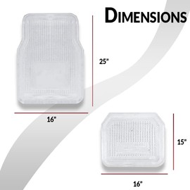 Zento Deals Car Floor Mat -Heavy Duty Weather Protection Mats (Clear)