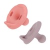 Nuby 2 Piece 100% Silicone Cherry/Natural Shape Pacifiers, 6-12 Months,