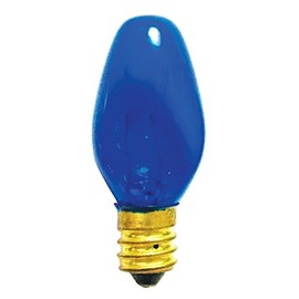 Bulbrite 5C7TB 7W C7 Christmas Light, Transparent Blue