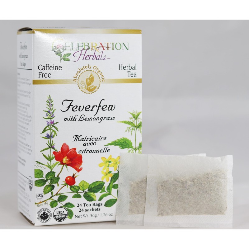 Celebration Herbals Feverfew Lemongrass Tea Organic 24 TB