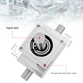 Tapered Bevel Gear Box, Gear Box 90 Degree Right Angle Bevel Gearbox 1:1 Double Output Shaft 1.25 Module 19 Teeth Bevel Gear Aluminum Frame for Simple Mechanical Module