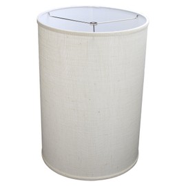 FenchelShades.com 14" Top Diameter x 14" Bottom Diameter 20" Height Fabric Drum Lampshade Spider Attachment (Burlap Off White)