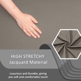 ULTICOR Reclining Love Seat with Middle Console Slipcover, 8-Piece Yarn Dyed Loveseat Reclining Sofa Covers, 2 seat Loveseat Recliner Cover, Thick, Soft, Washable (Taupe)