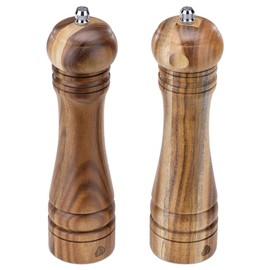 Navaris Salt And Pepper Mill - Acacia Wood Classic Design - Ceramic Grinder Refillable Mill, 8.4" x 2.2"