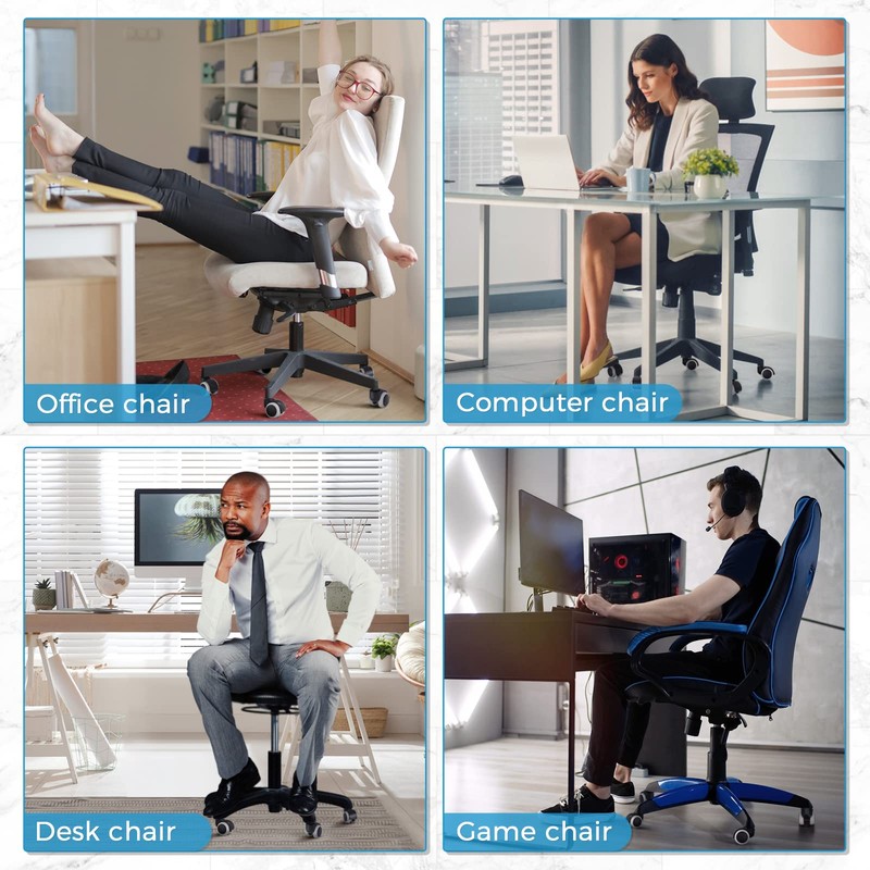 GWHOLE 5PCS Office Chiar Casters Wheels 10mm Pin 50mm Roll