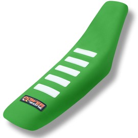 fewfuss Universal Dirt Bike Seat Cover Soft Non-Slip Gripper White Stripe Seat Covers for Motorcycle Green