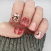 Unbranded Peach Red White Christmas Sweater Nail Stickers, Holiday Nail