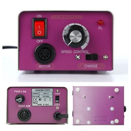 NP Máquina de taladro de uñas profesional 25000 RPM Kit de lima de uñas eléctrica con pedal de pie + 6 brocas + bandas de lijado para el salón de casa Manicura Pedicura Herramientas de pulido de uñ