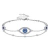 DAYLINLOVE Evil Eye Anklet 925 Sterling Silver Blue Greek Evil