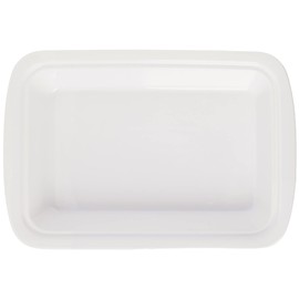 Le Regalo Stoneware 3-Piece Baking Dish, Glass Lid and Metal Stand, Bake and Server Food Warmer Set, Oven, Dishwasher and Freezer