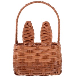 ABOOFAN Easter Basket with Handle Bunny Easter Woven Basket Picnic Basket Straw Wicker Easter Candy Eggs Baskets Rabbit Harvest Flower Girl Basket Picnic Hamper B