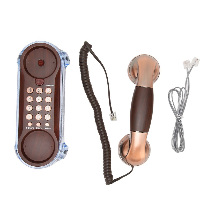 Retro Landline Phone Corded Home Phone Wall Mount Flash Phone