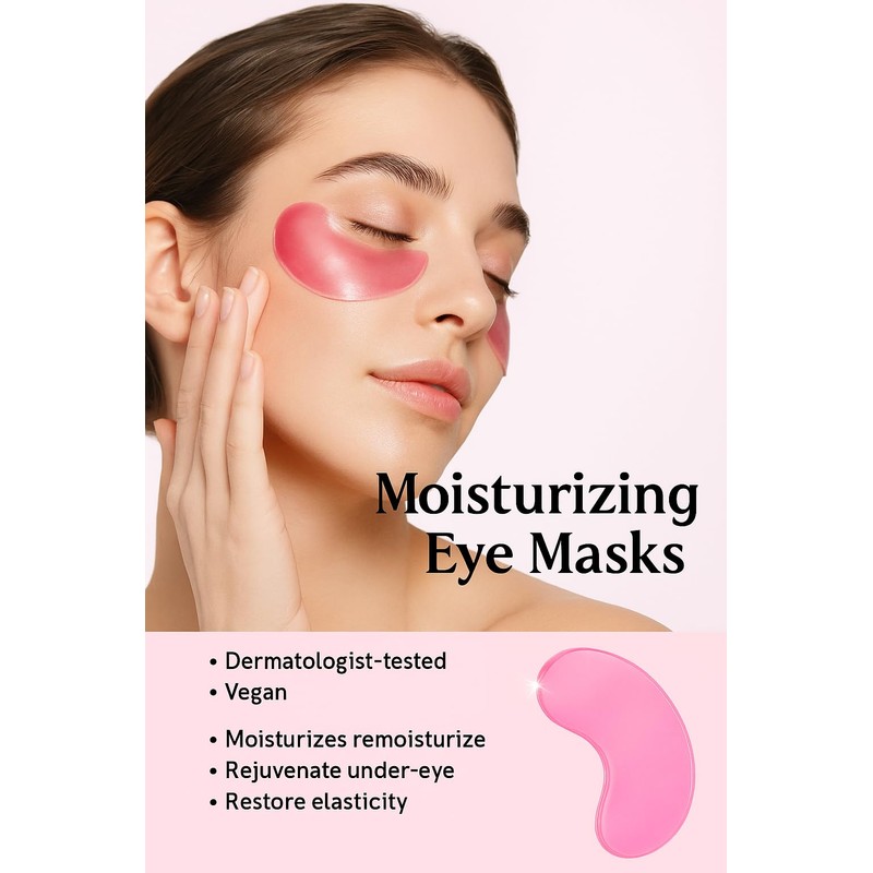 Hydrating & Illuminating Under Eye Masks-Vegan Reduce Dark Circles, Wrinkles
