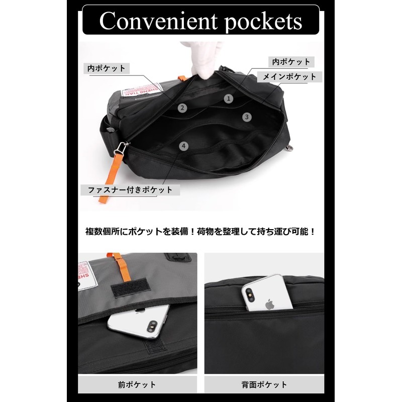 Rowaica Men's Crossbody Shoulder Bag, Lightweight, Large Capacity, Shoulder Bag,