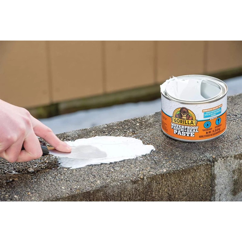 Gorilla Waterproof Patch & Seal Rubberized Sealant Paste, White, 1