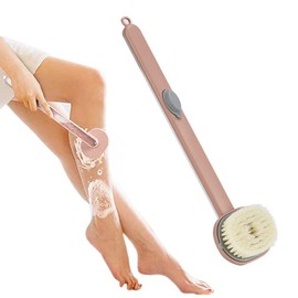 Gefemini Liquid Bath Brush with Long Handle, Detachable Back Brush with Soap Dispenser Body Wash Brush Long Handled Bath for Massage Cleaning Brush Exfoliating Brush Back Care Shower Brush