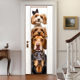 AOHMPT 3D Door Stickers, Peel and Stick Wallpaper ，Self-Adhesive Mural PVC Waterproof Wall Poster for Home Decor 30.3" W x 78.7" H