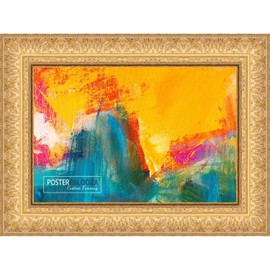 Poster Palooza A3 16.5x11.7 Ornate Gold Complete Wood Picture Frame with UV Acrylic Plexiglass, Foam Board Backing & Hardware Included