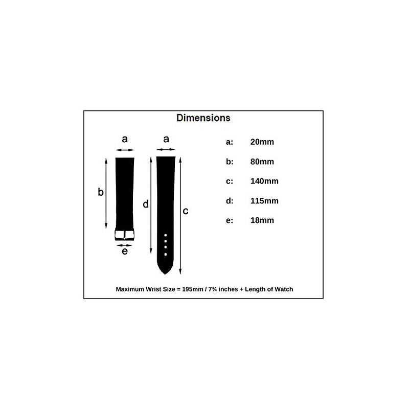 ND Limits High-Grade Polyurethane SCUBA Divers Watch Strap 20mm Black