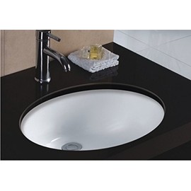 Wells Sinkware Oval 19 x 16 Ceramic Undermount Bathroom Sink Vanity White
