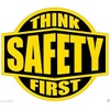 Think Safety First Hard HAT Sticker Yellow ON Black