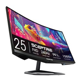 Sceptre New Curved 25-inch Gaming Monitor 240Hz 1500R HDMI x2 DP x2 Build-in Speakers 2025