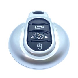 Shiny Hard Plastic Case Cover for Mini Keyless Smart Key Fob Compatible with Mini 2014-20 Hatch Cabrio Coupe CountryMan PaceMan ClubMan F54/F55 56 57 60 R60/61 (Silver)