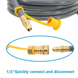 GGC 24 Feet 1/2 inch ID Natural Gas Hose with Quick Disconnect Connect Fittings & 3/8 Female to 1/2 Male Adapter Outdoor NG/Propane Appliance - CSA Certified