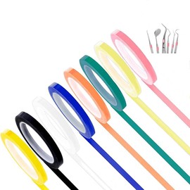 Aisetmoon 8 Rolls Autoclave Tape-Sterilization Tape, Surgical Dental Tape Instrument Tape 0.24" Width 216" Length for Autoclavable 270 Fahrenheit Steam, Colors Autoclave Tape