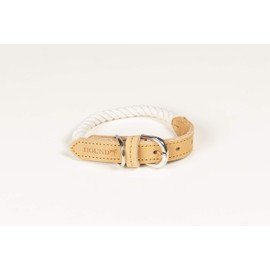 Hound Braided Real Leather Adjustable Dog Collar with Metal Buckle and D-Ring Accents, S, 60 g