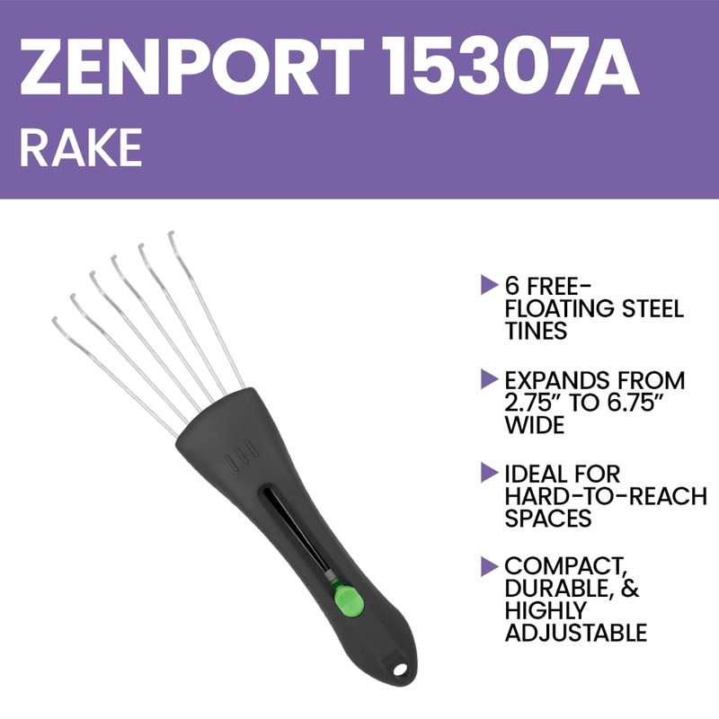Zenport 15307A Mini Adjustable Hand Rake - 10 Pack